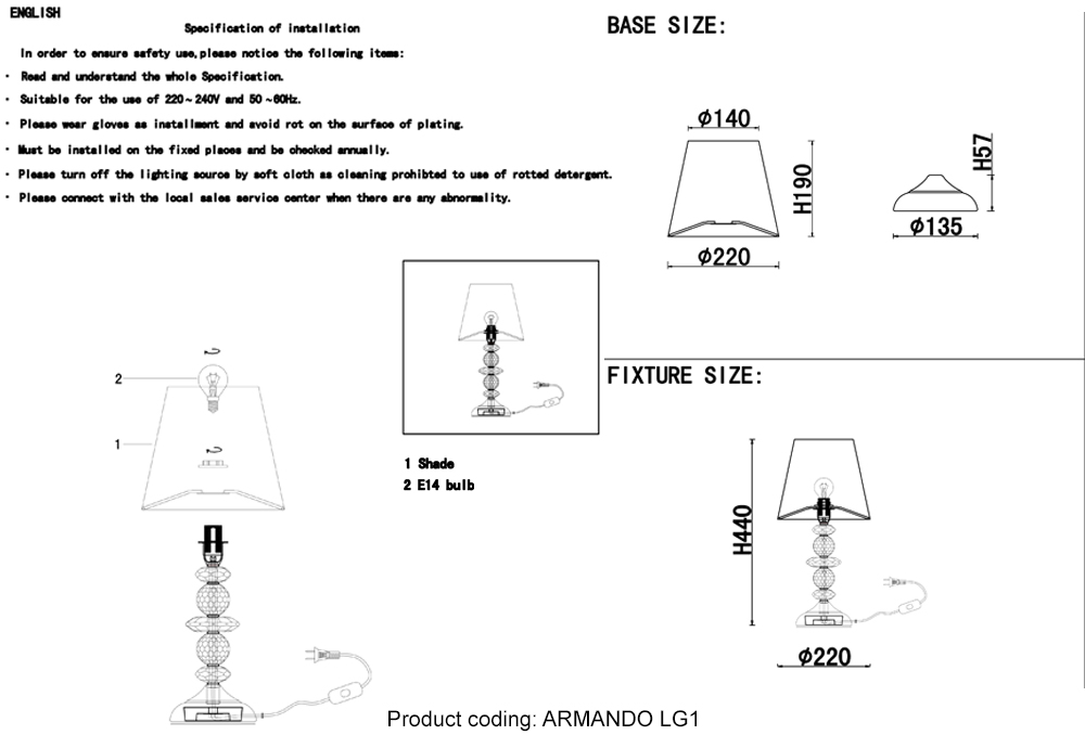 Настольная лампа Crystal Lux ARMANDO LG1 GOLD фото